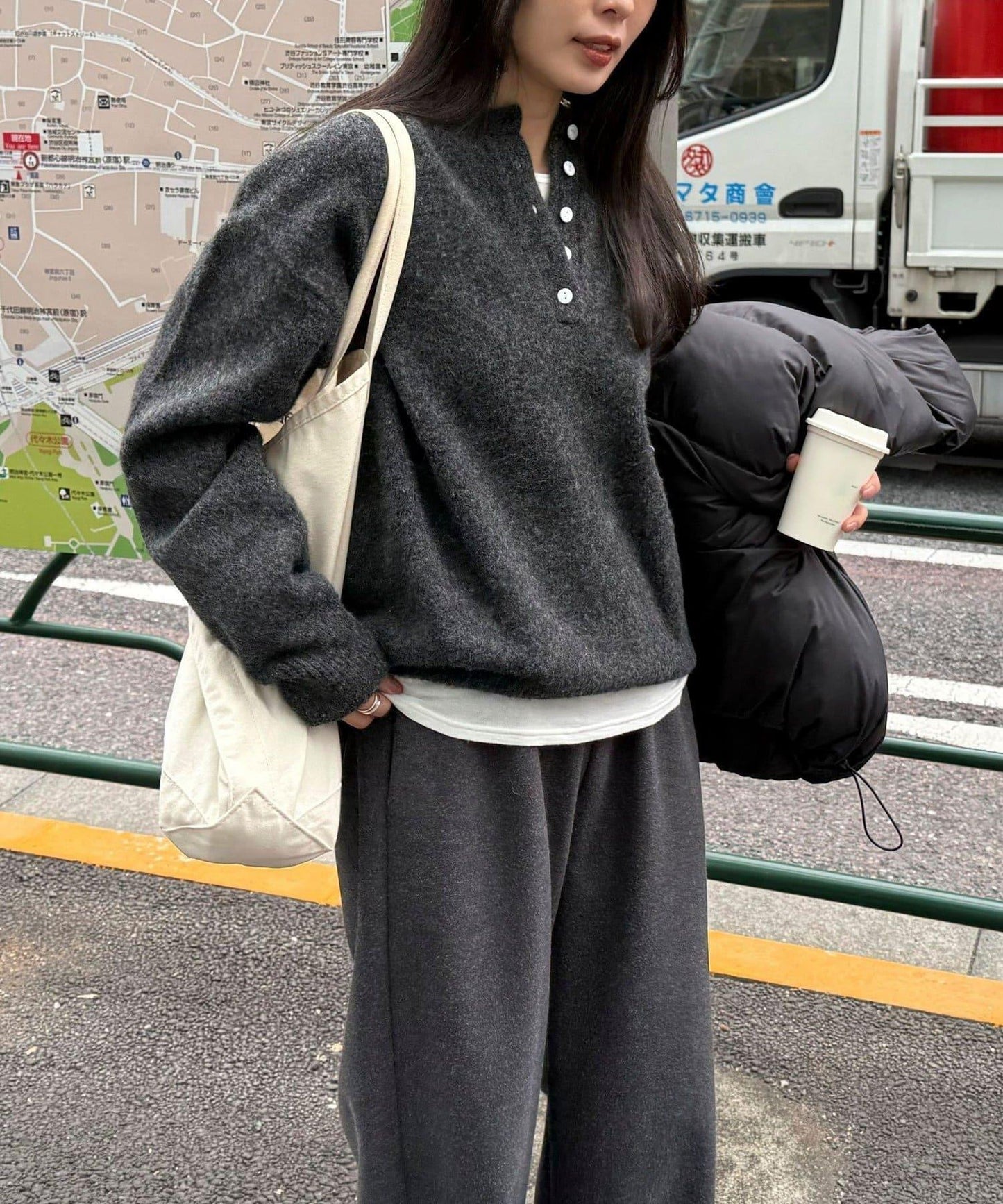 亨利領針織套頭衫