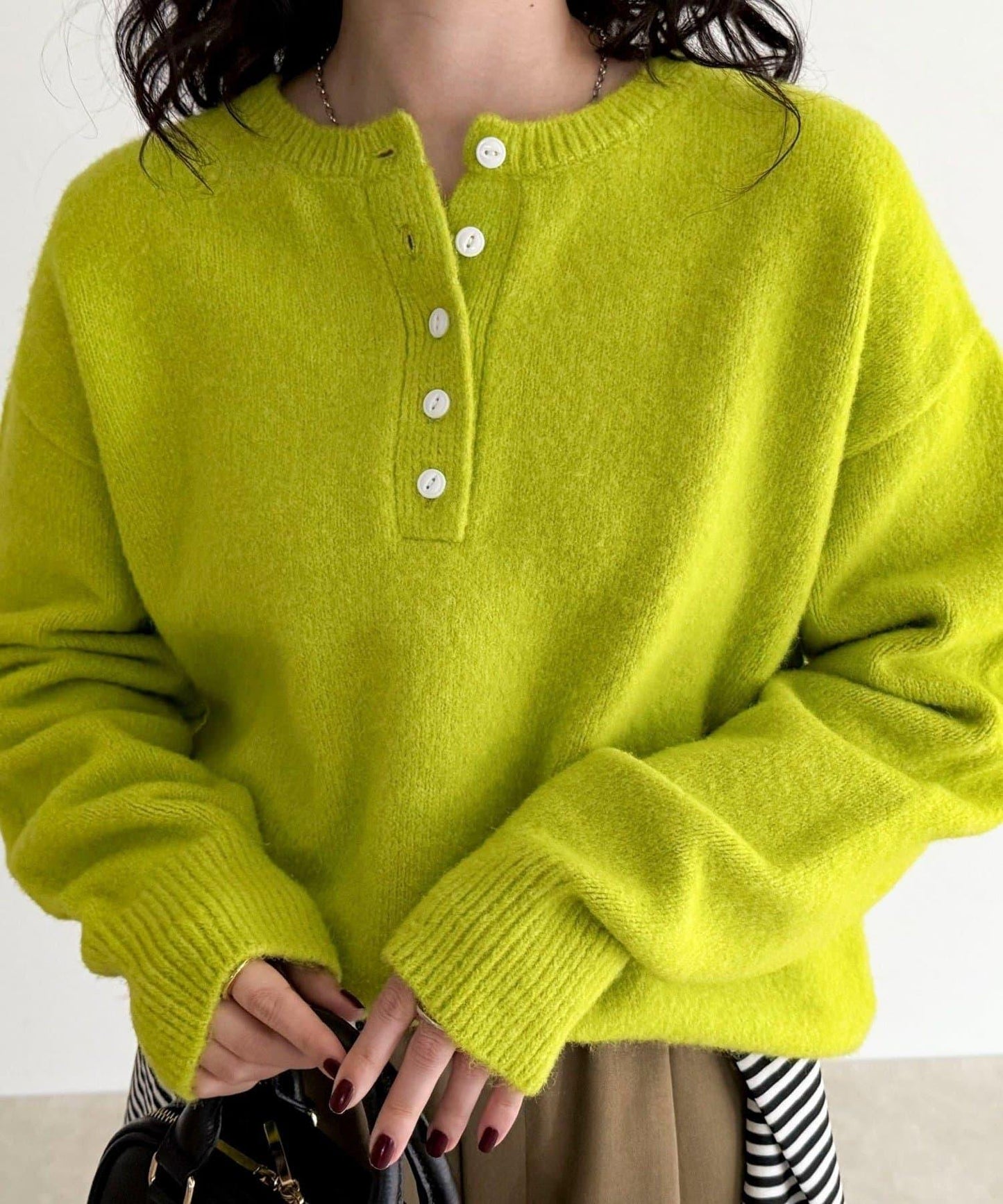 亨利領針織套頭衫