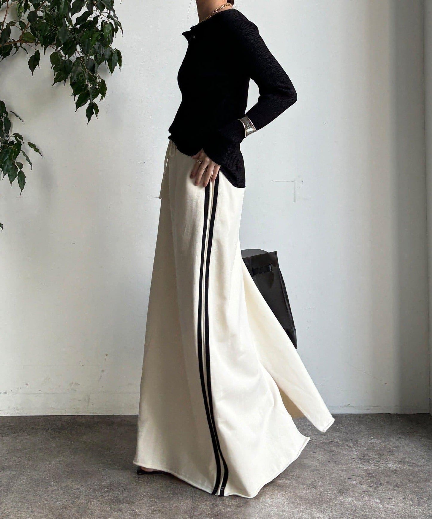 側邊條紋衛衣裙