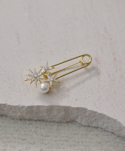 星形珍珠胸針