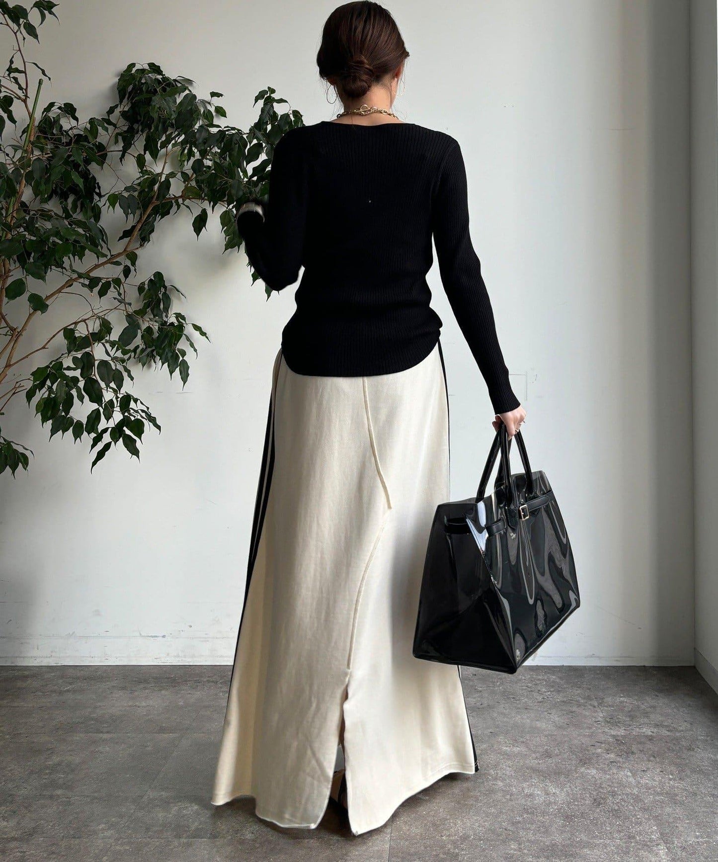 側邊條紋衛衣裙