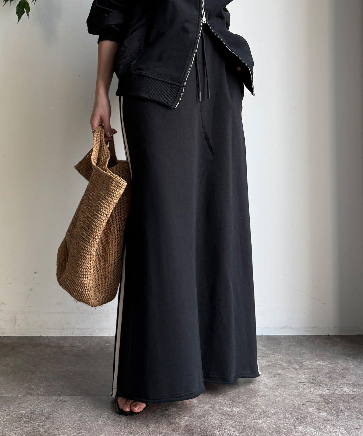 側邊條紋衛衣裙