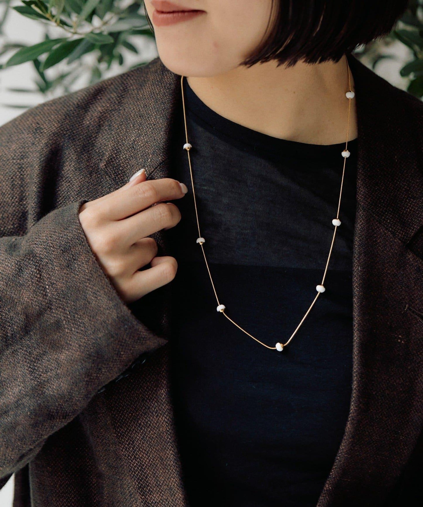 黑白簡約長款項鍊