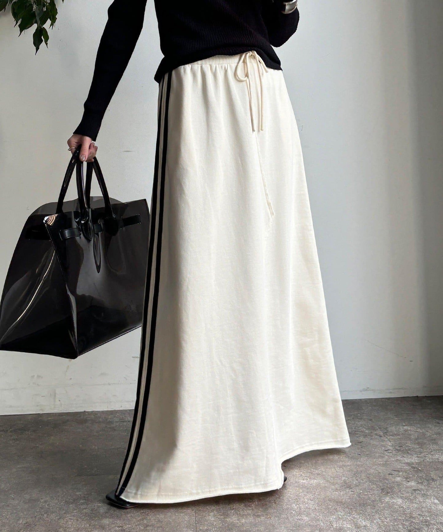 側邊條紋衛衣裙