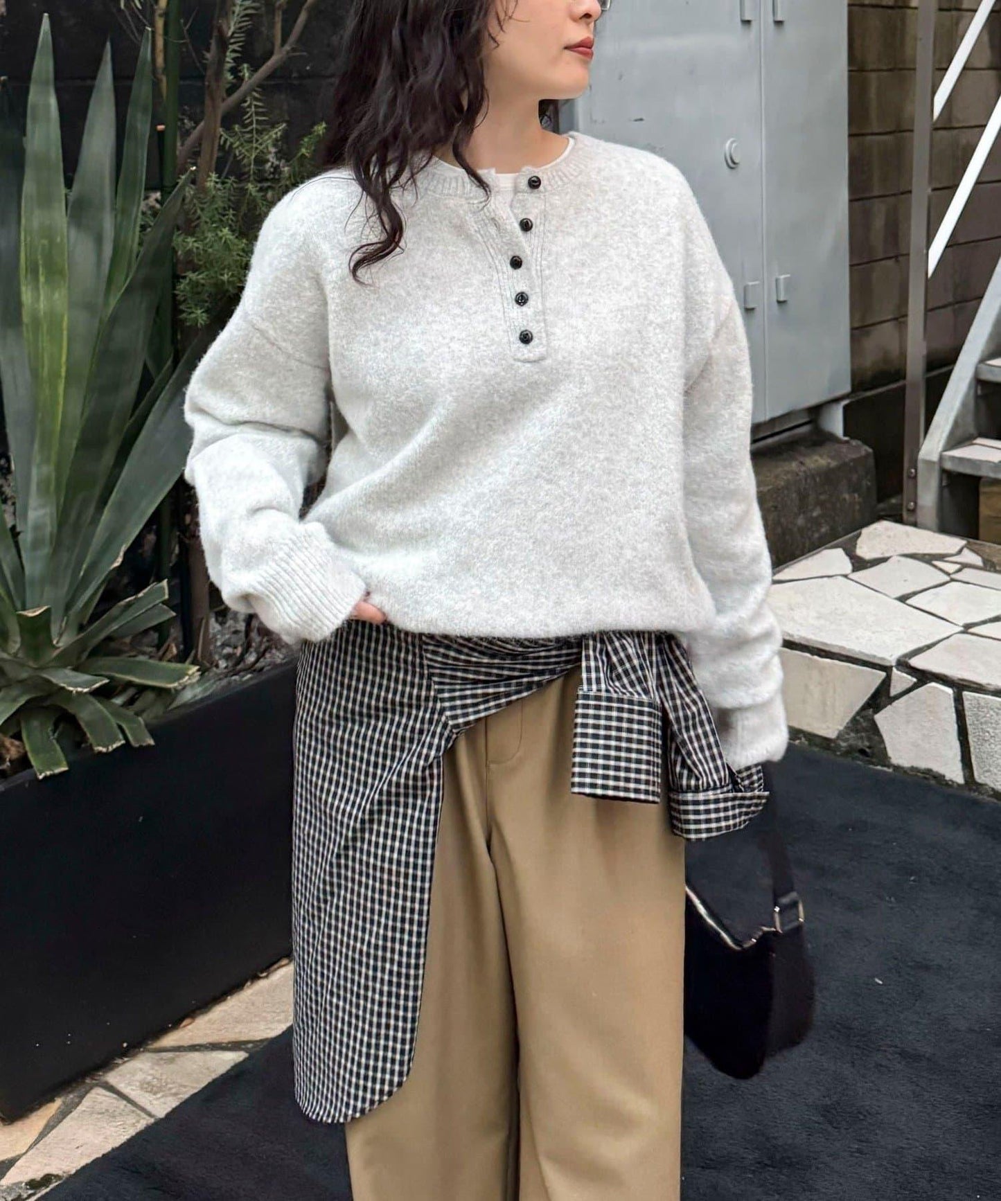 亨利領針織套頭衫