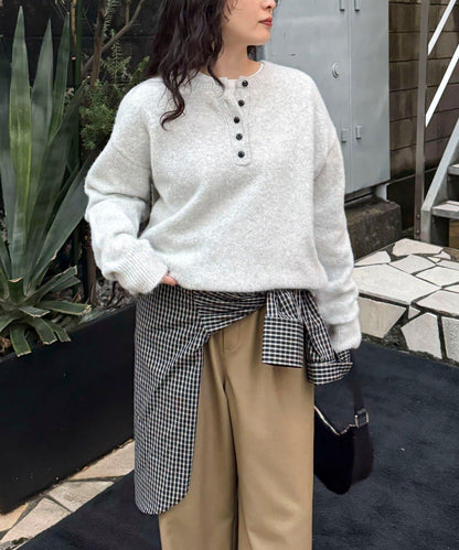 亨利領針織套頭衫