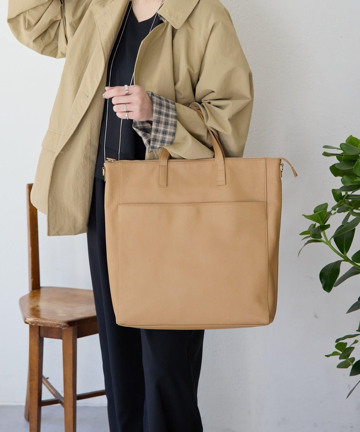 《本革/A4サイズ対応》豎款托特包L