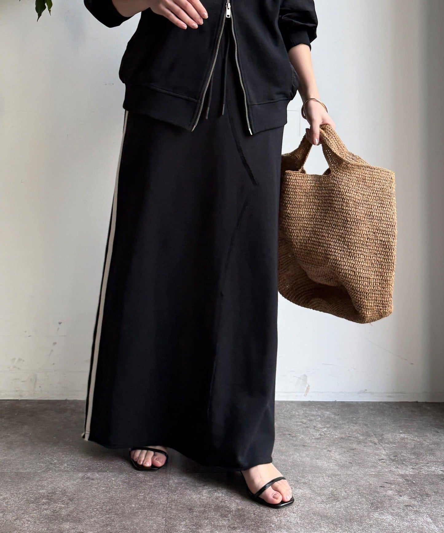 側邊條紋衛衣裙