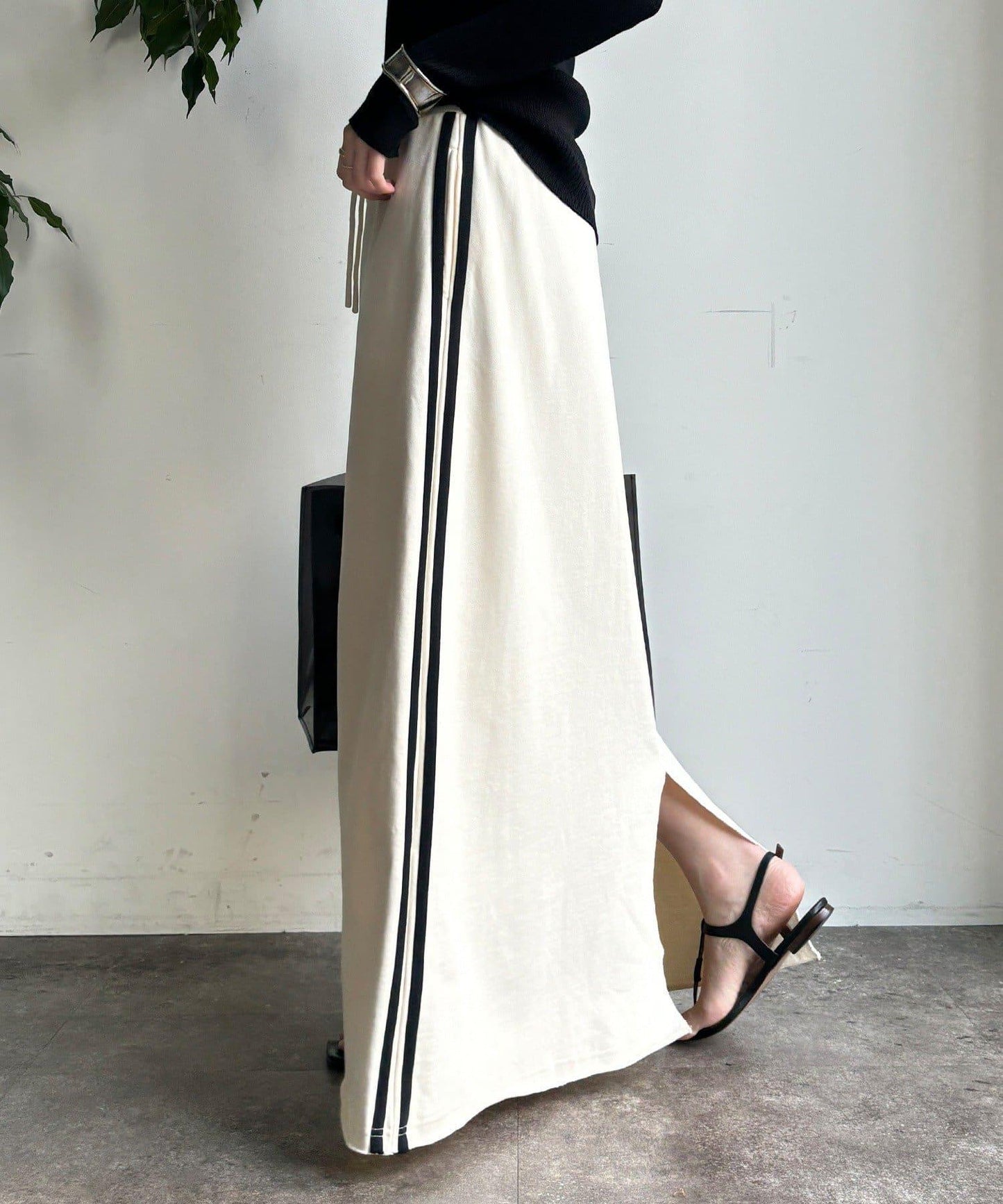 側邊條紋衛衣裙