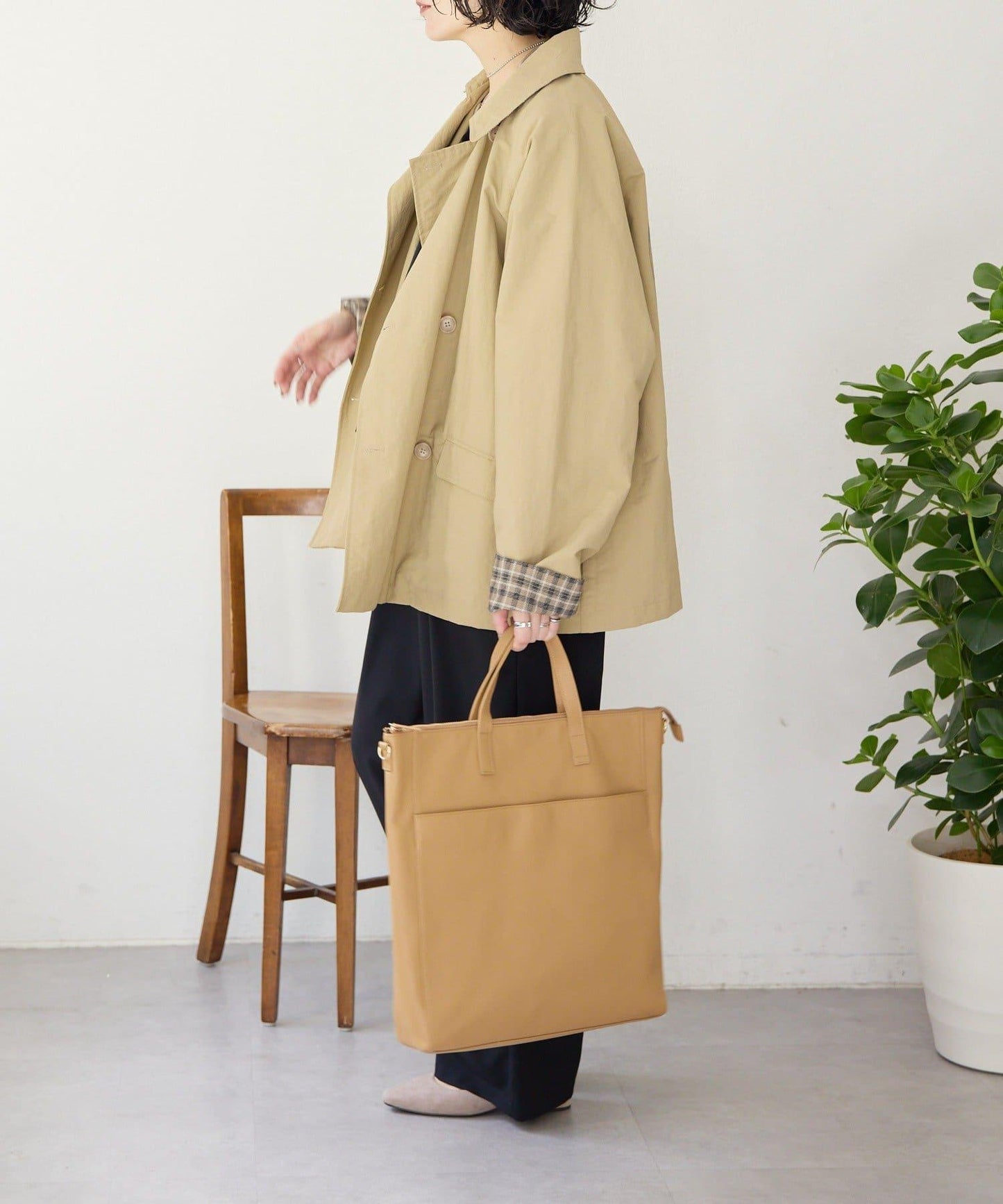 《本革/A4サイズ対応》豎款托特包L