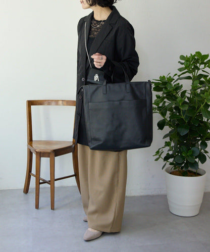 《本革/A4サイズ対応》豎款托特包L