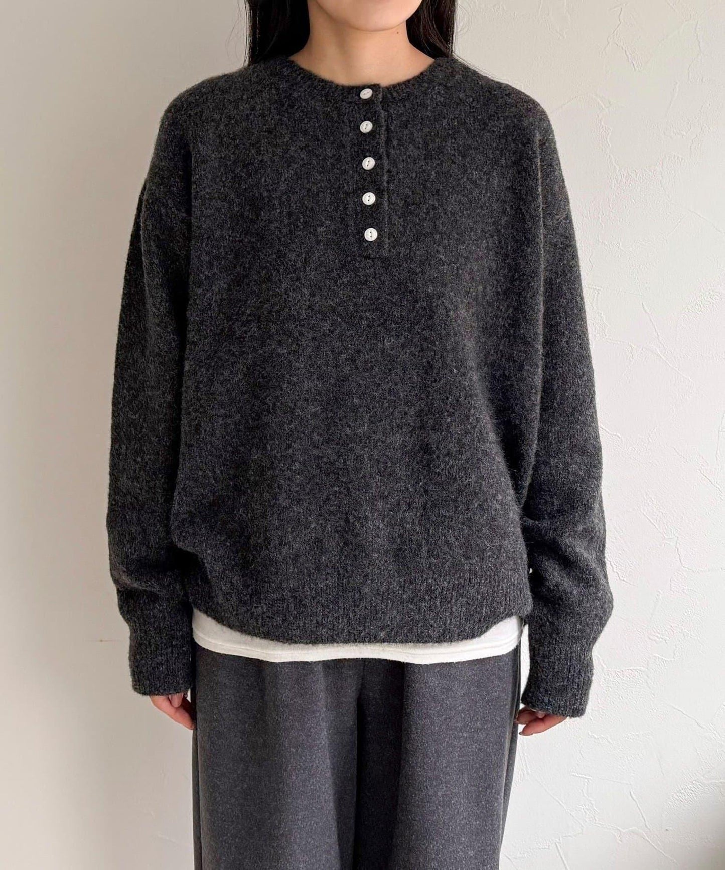 亨利領針織套頭衫