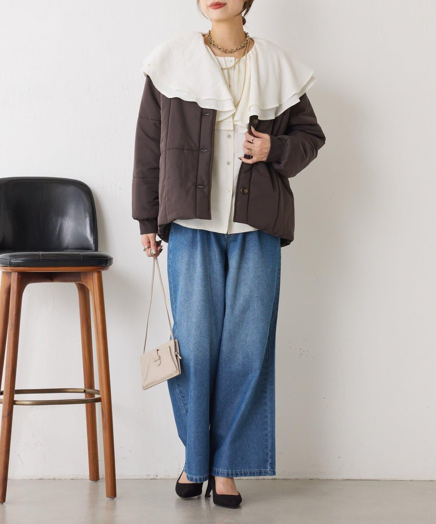 【輕量/顯臉小效果◎】絎縫線條夾克