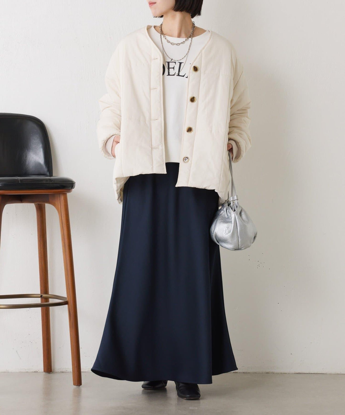 【輕量/顯臉小效果◎】絎縫線條夾克