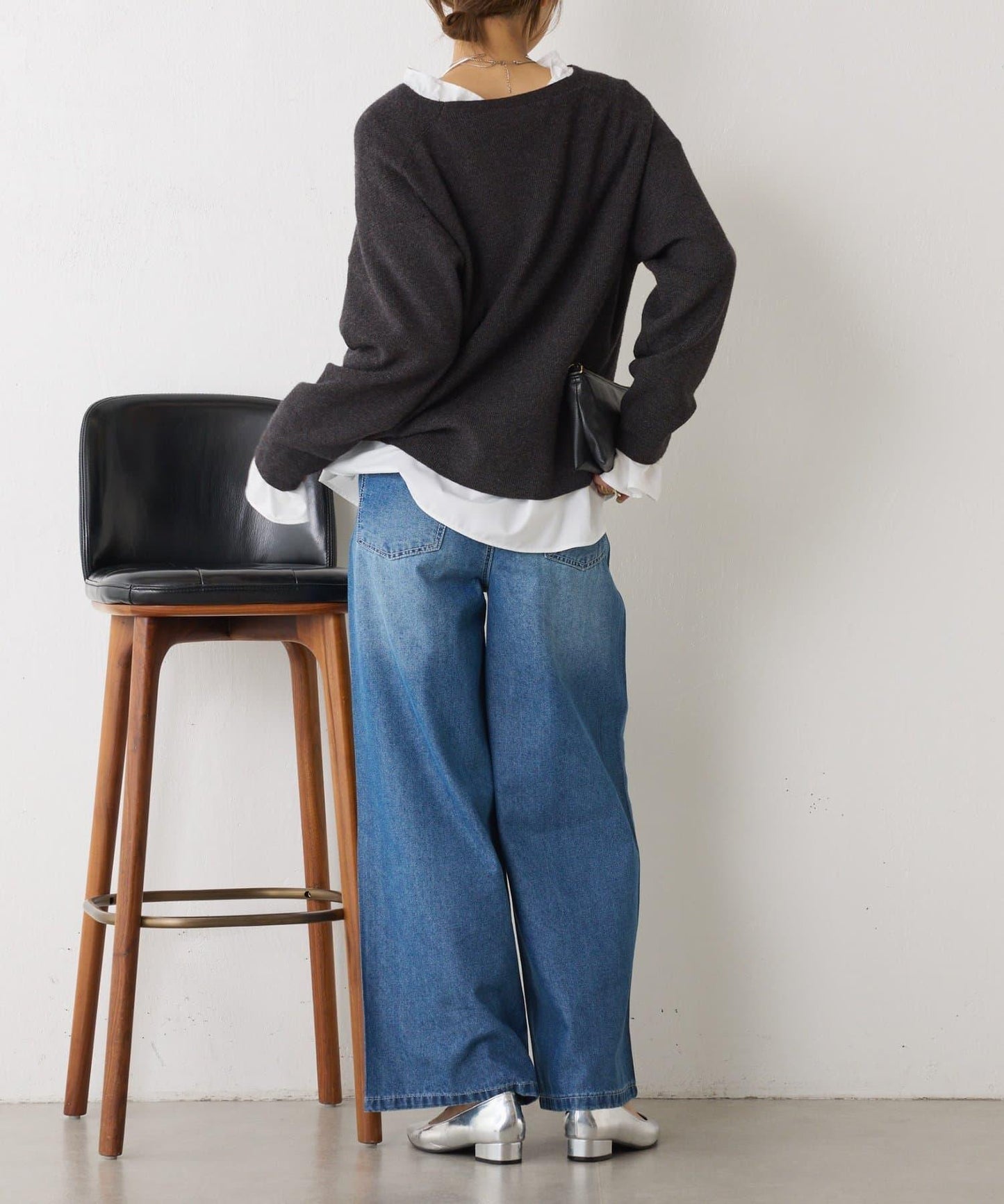 【2褶/柔軟牛仔】高腰荷葉邊牛仔褲