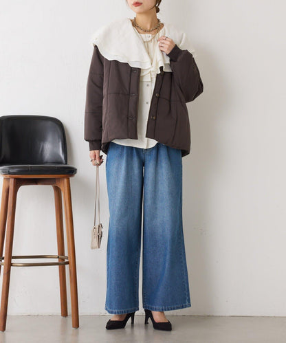 【輕量/顯臉小效果◎】絎縫線條夾克