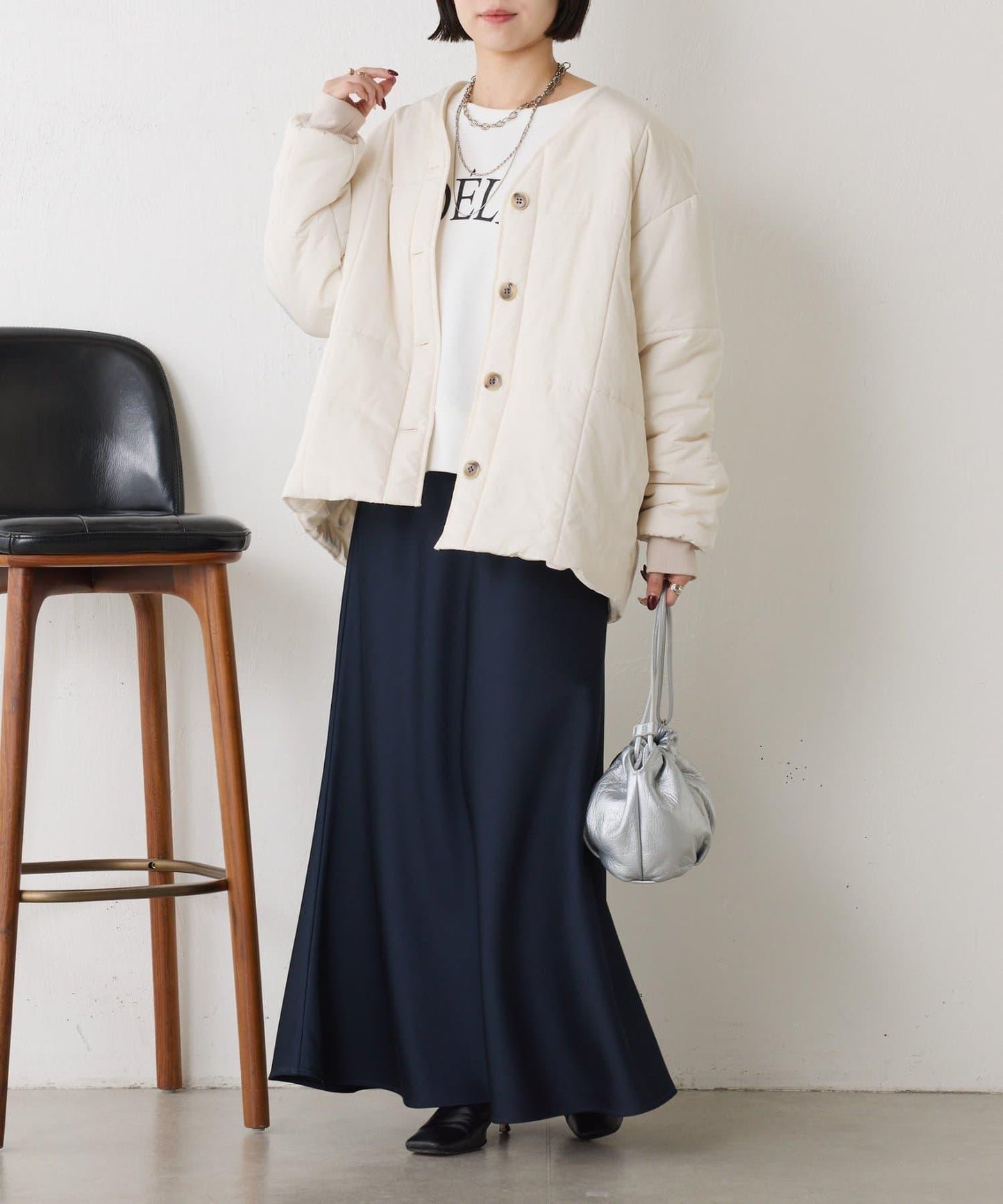 【輕量/顯臉小效果◎】絎縫線條夾克