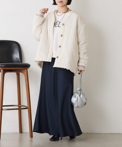 【輕量/顯臉小效果◎】絎縫線條夾克