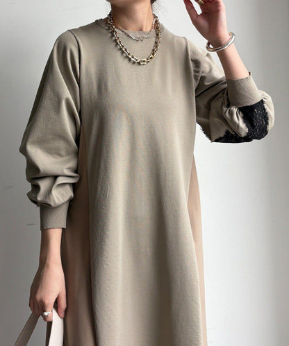 背部蕾絲拼接連衣裙