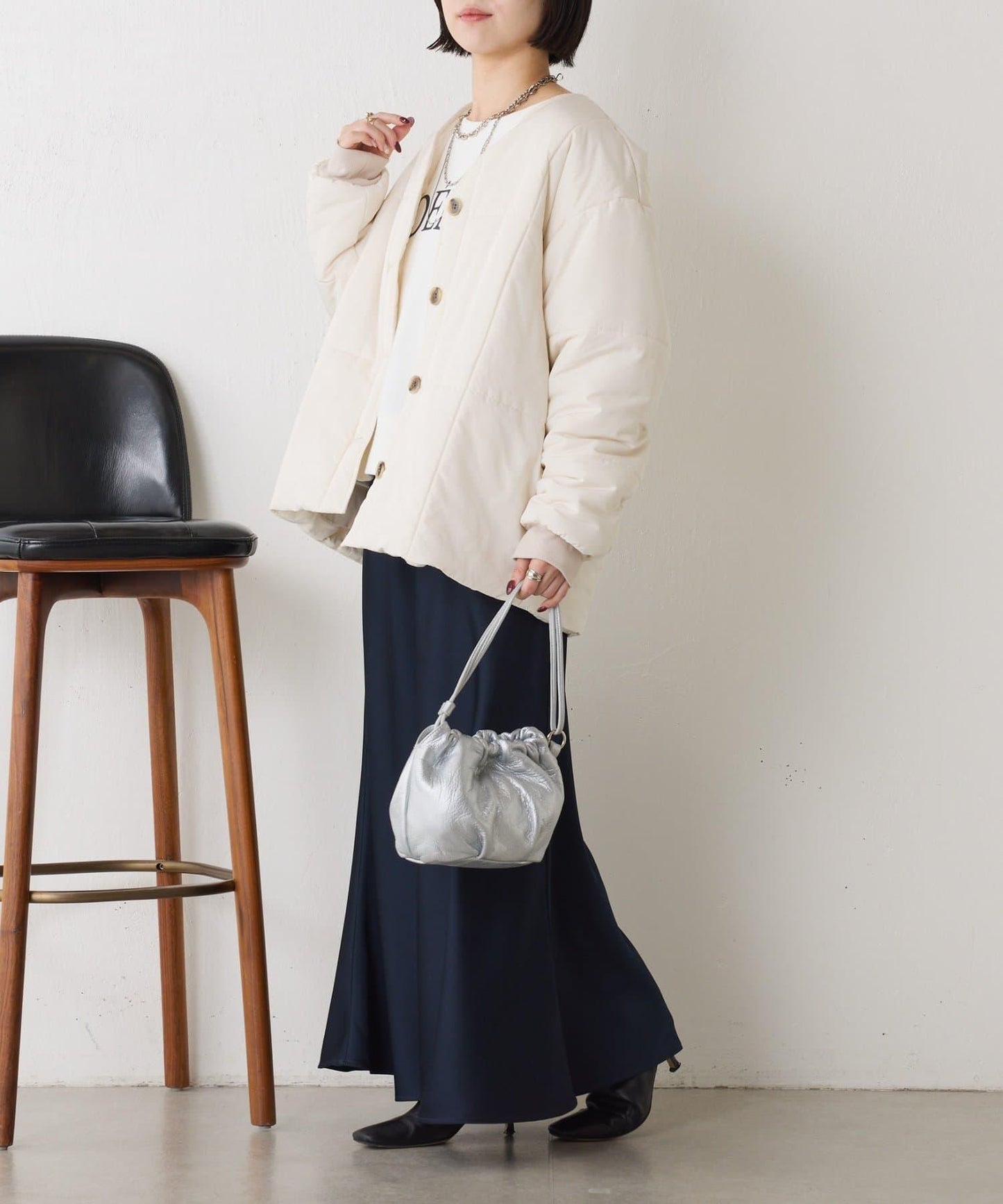 【輕量/顯臉小效果◎】絎縫線條夾克