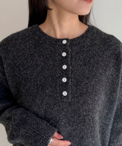 亨利領針織套頭衫