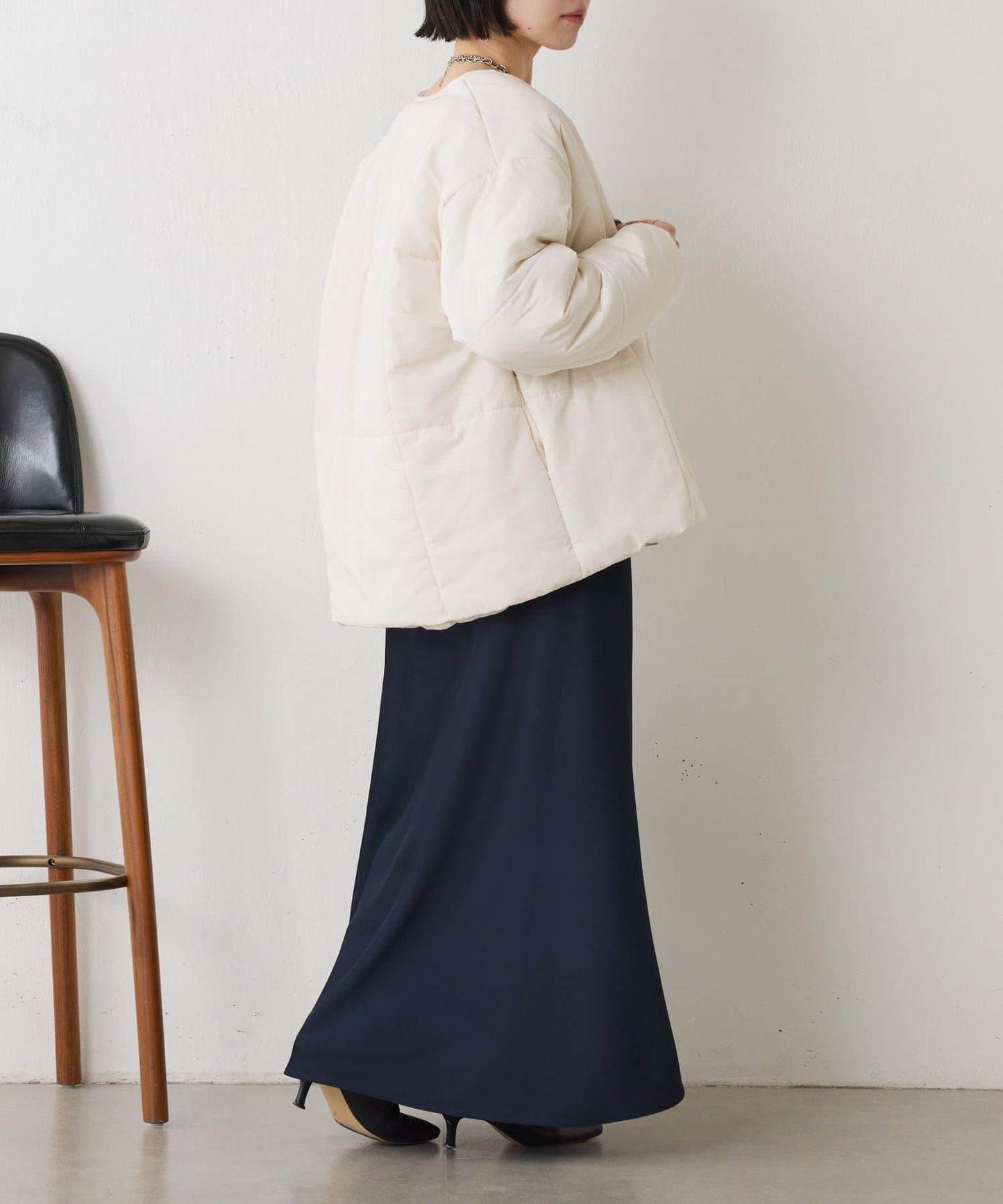 【輕量/顯臉小效果◎】絎縫線條夾克