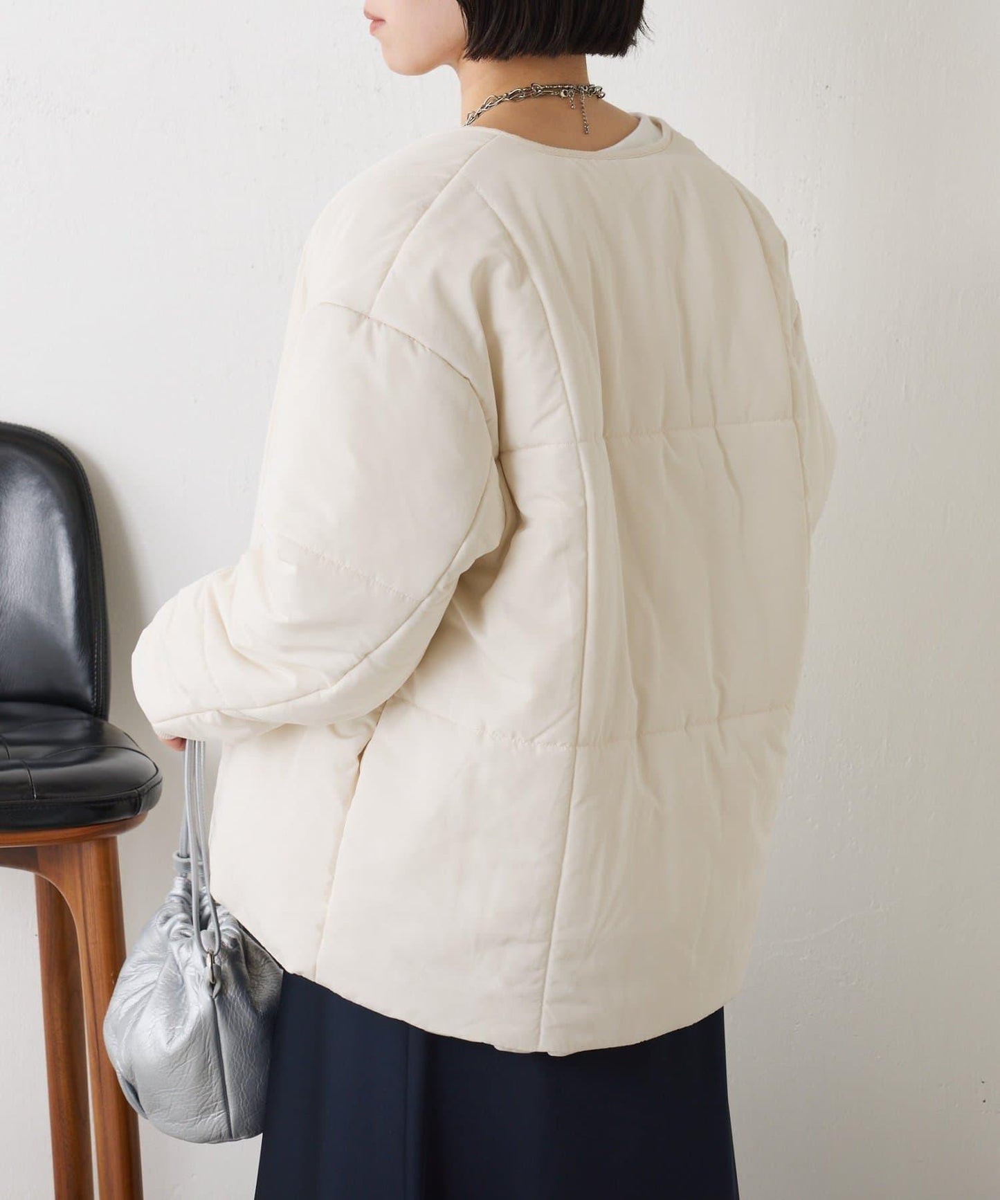 【輕量/顯臉小效果◎】絎縫線條夾克