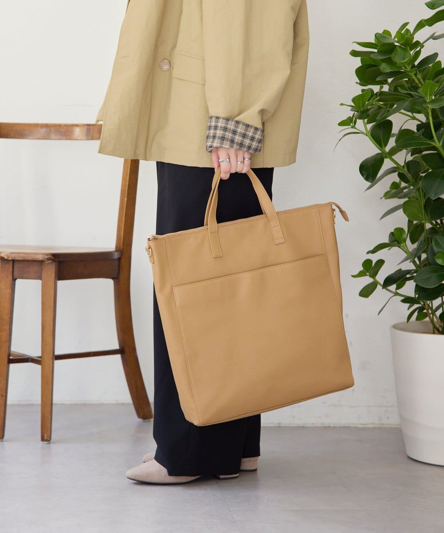 《本革/A4サイズ対応》豎款托特包L