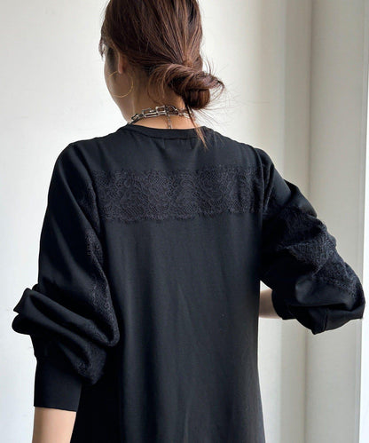 背部蕾絲拼接連衣裙