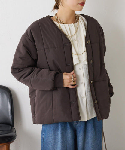 【輕量/顯臉小效果◎】絎縫線條夾克