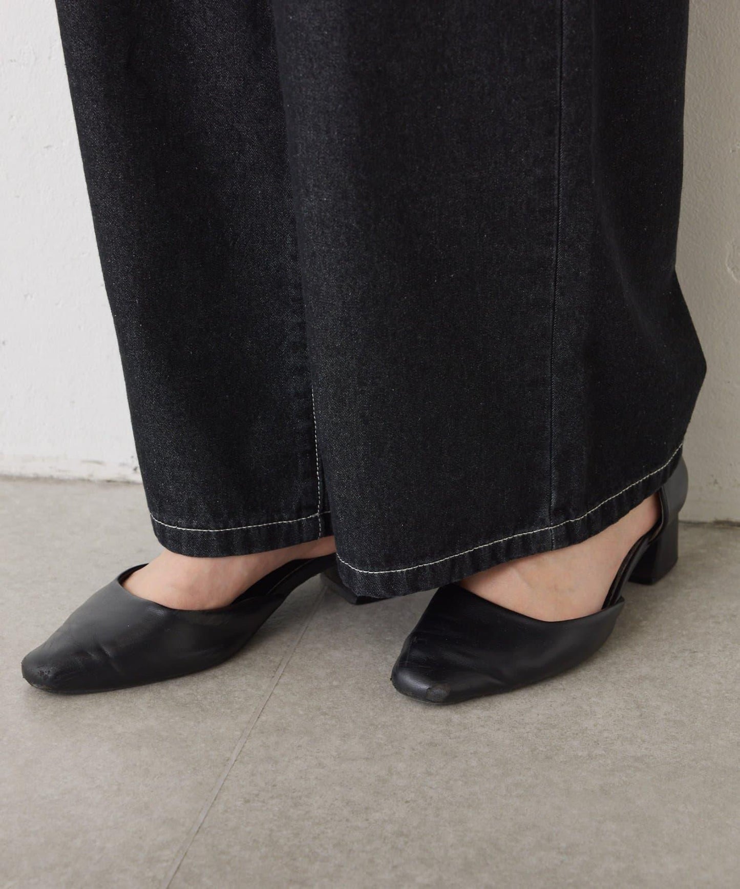 【2褶/柔軟牛仔】高腰荷葉邊牛仔褲