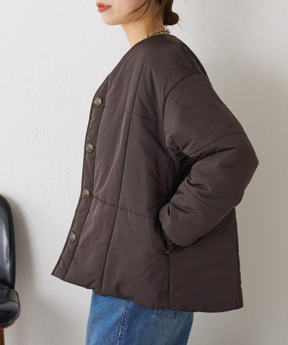 【輕量/顯臉小效果◎】絎縫線條夾克