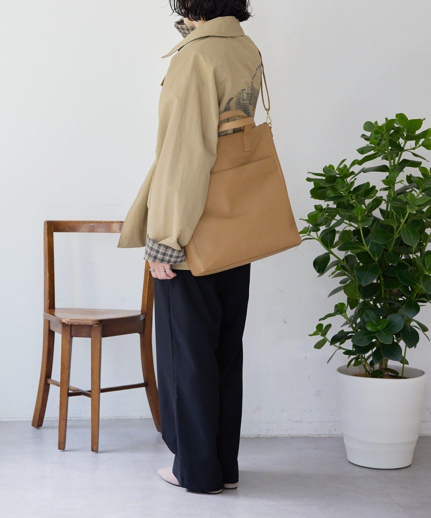 《本革/A4サイズ対応》豎款托特包L