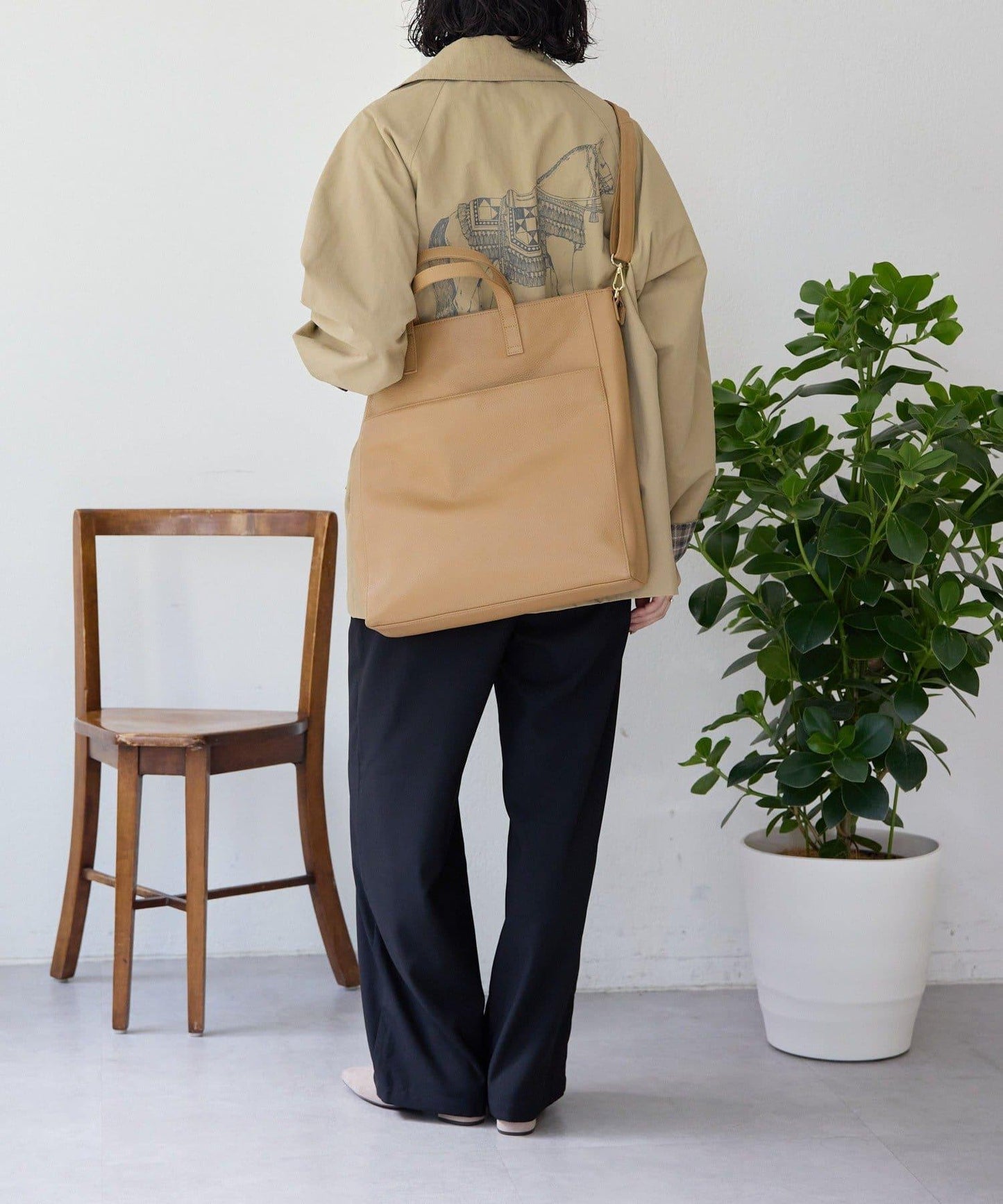 《本革/A4サイズ対応》豎款托特包L