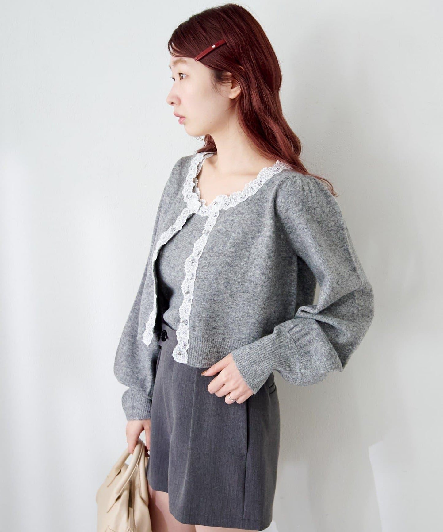 蕾絲針織吊帶衫&開衫套裝