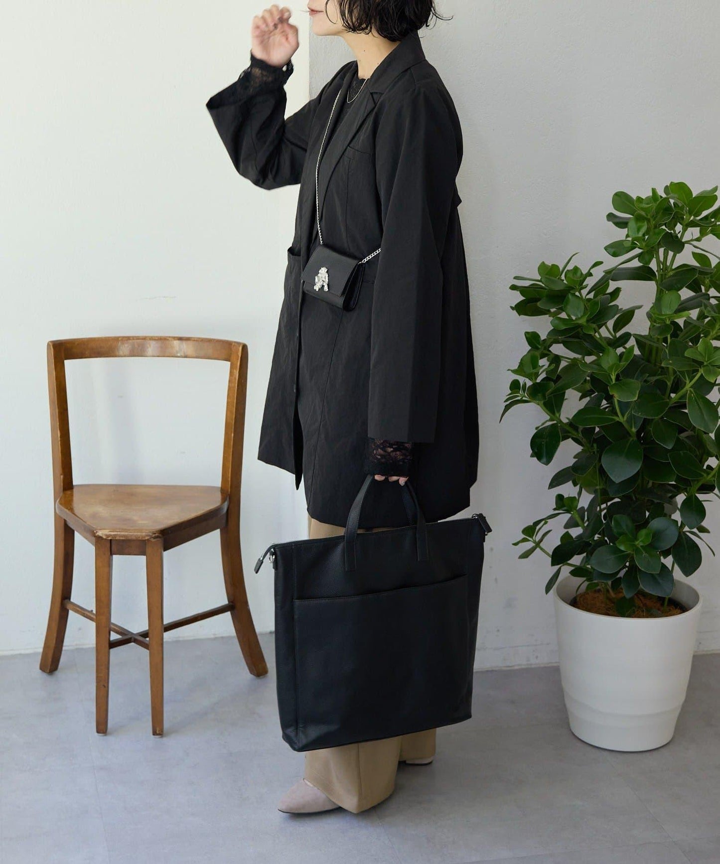 《本革/A4サイズ対応》豎款托特包L