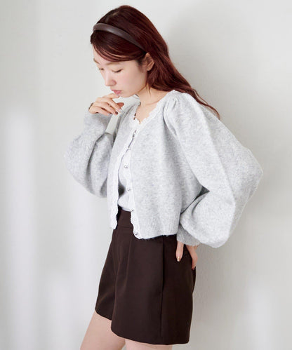 蕾絲針織吊帶衫&開衫套裝