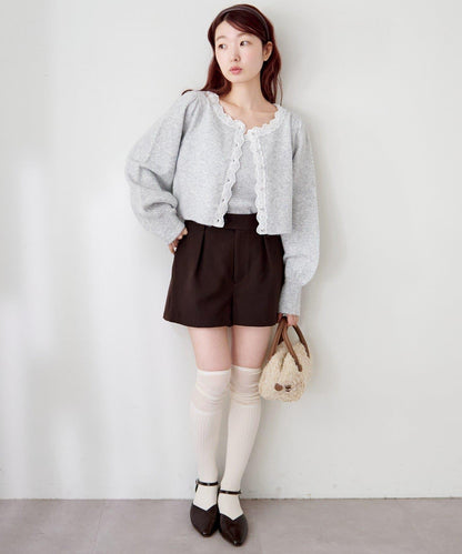 蕾絲針織吊帶衫&開衫套裝