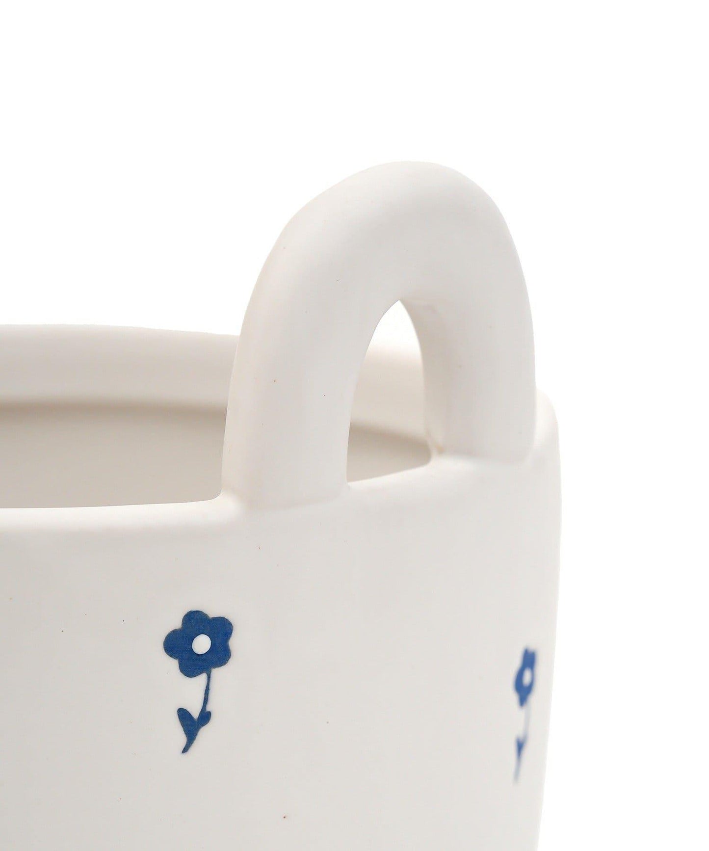 小花圖案藤編花盆套3號