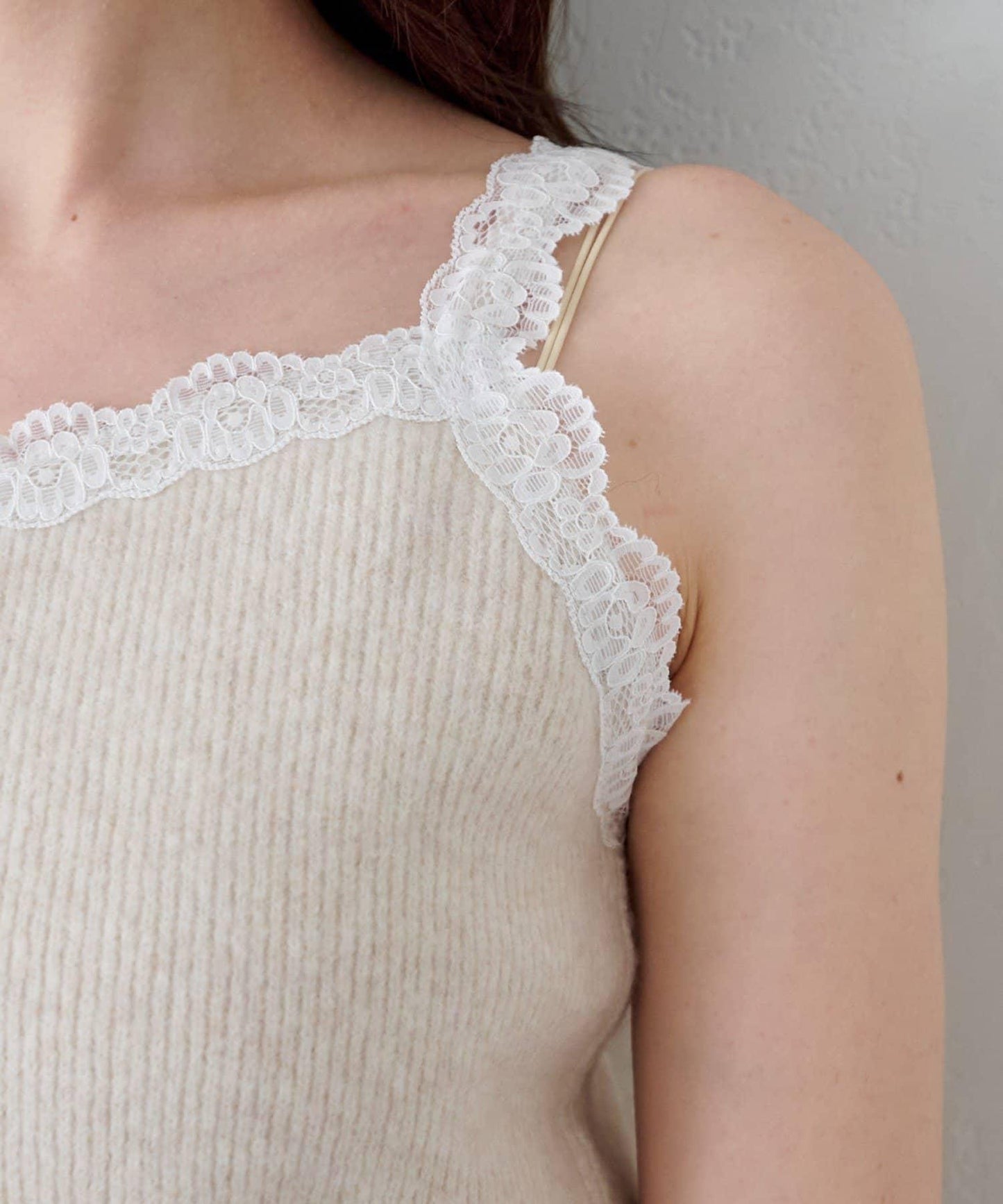 蕾絲針織吊帶衫&開衫套裝