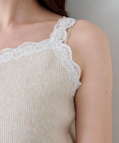 蕾絲針織吊帶衫&開衫套裝