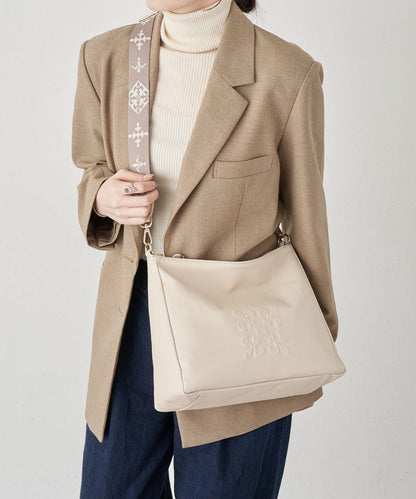 壓紋字母2WAY單肩斜挎包