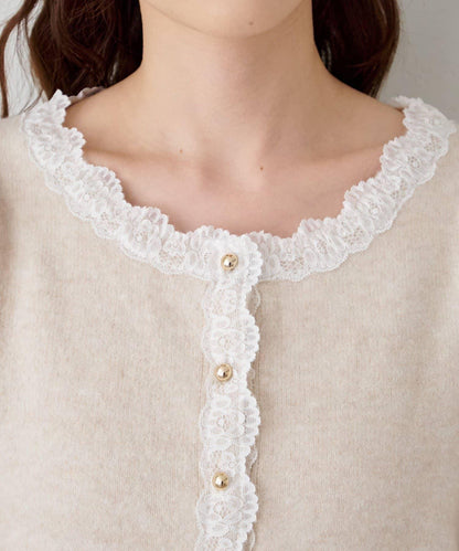 蕾絲針織吊帶衫&開衫套裝