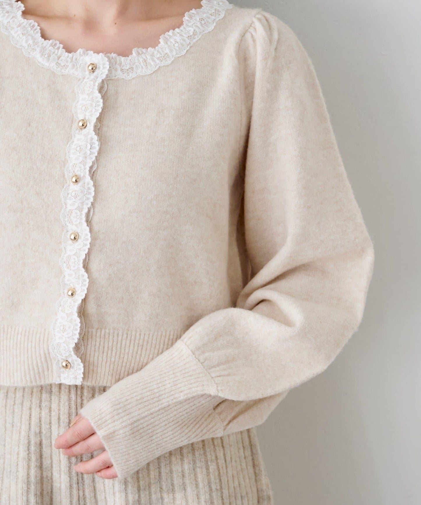 蕾絲針織吊帶衫&開衫套裝