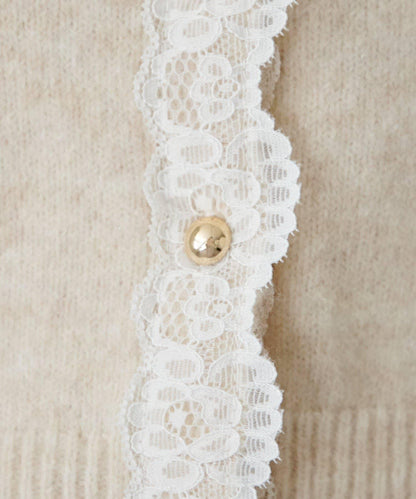 蕾絲針織吊帶衫&開衫套裝