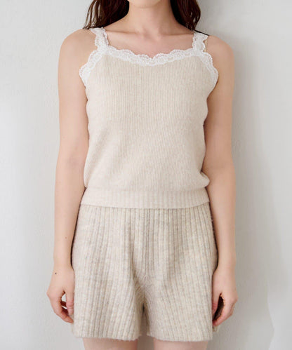 蕾絲針織吊帶衫&開衫套裝