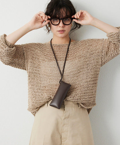 仿麂皮低針距針織衫