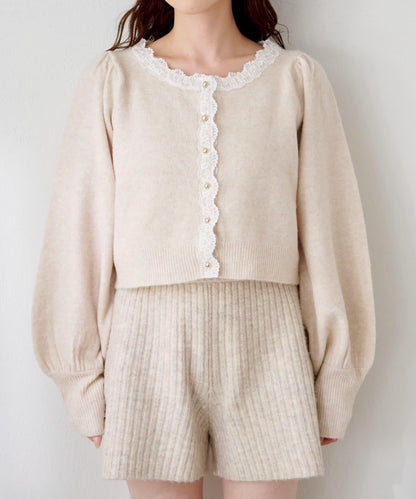 蕾絲針織吊帶衫&開衫套裝