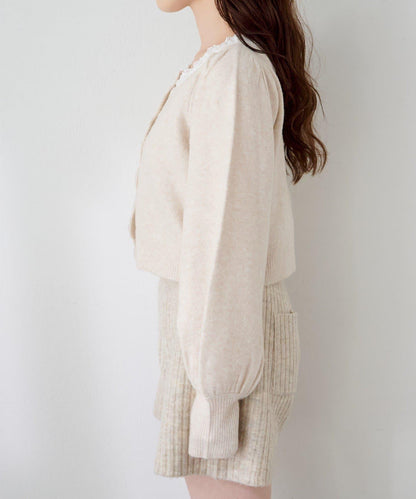 蕾絲針織吊帶衫&開衫套裝