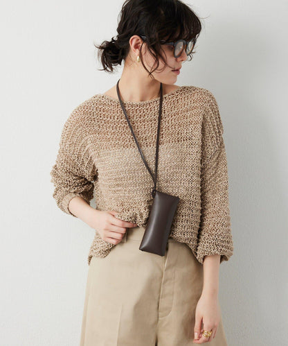 仿麂皮低針距針織衫